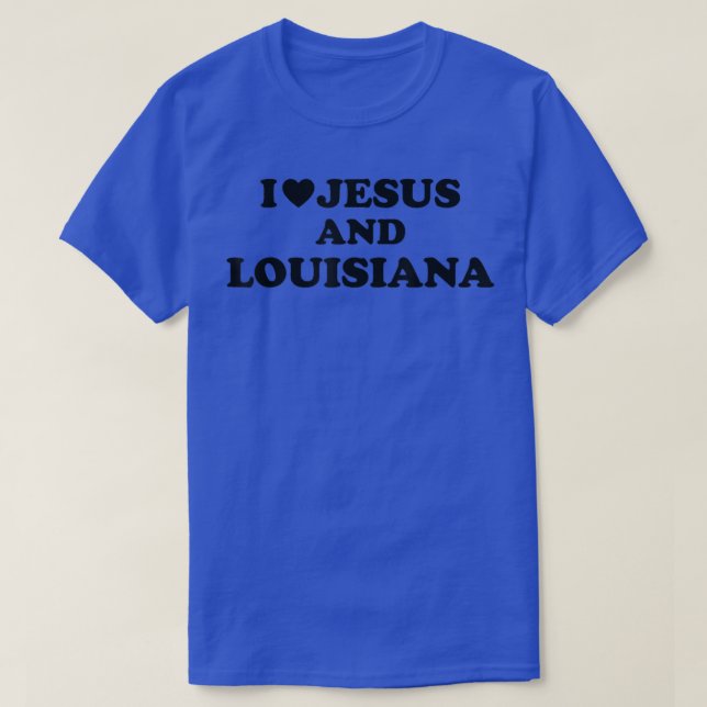 T-shirt USA Carte Fier Chrétien J'Aime Jésus Et Louisiane (Design devant)