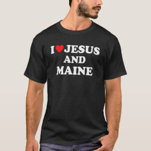 T-shirt Usa Carte Fier Chrétien J'Aime Jésus Et Maine