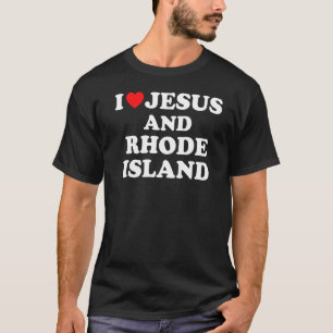 T-shirt Usa Carte Fier Chrétien J'Aime Jésus Et Rhode Est