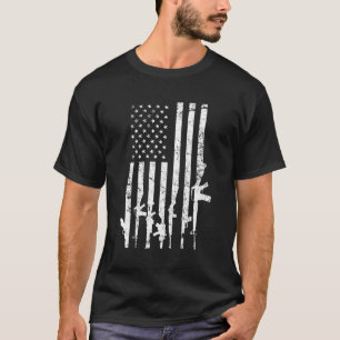 T-shirt Usa Distressed Guns Pro Gun 2Nd Ajouter Sur Le Dos