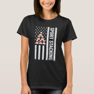 T-shirt USA Drapeau 4 juillet Sport Stacking tasses speed 