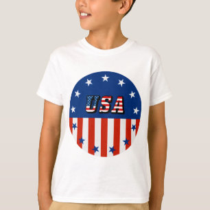 T-shirt USA - Drapeau américain et étoiles en Chemise Cerc