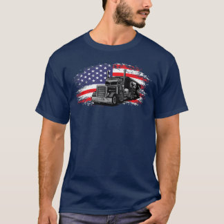 T-shirt USA Drapeau avec un camion Chemises pour un camion