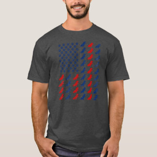 T-shirt USA Drapeau Basset Hound Lover Funny Quatrième jui