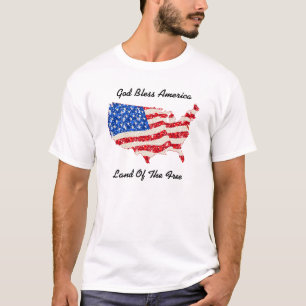 T-Shirt USA Drapeau Dieu béni l'Amérique