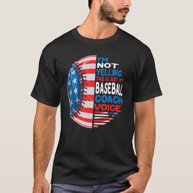 T-shirt USA Drapeau Je ne hurle pas C'est mon entraîneur d (Devant)