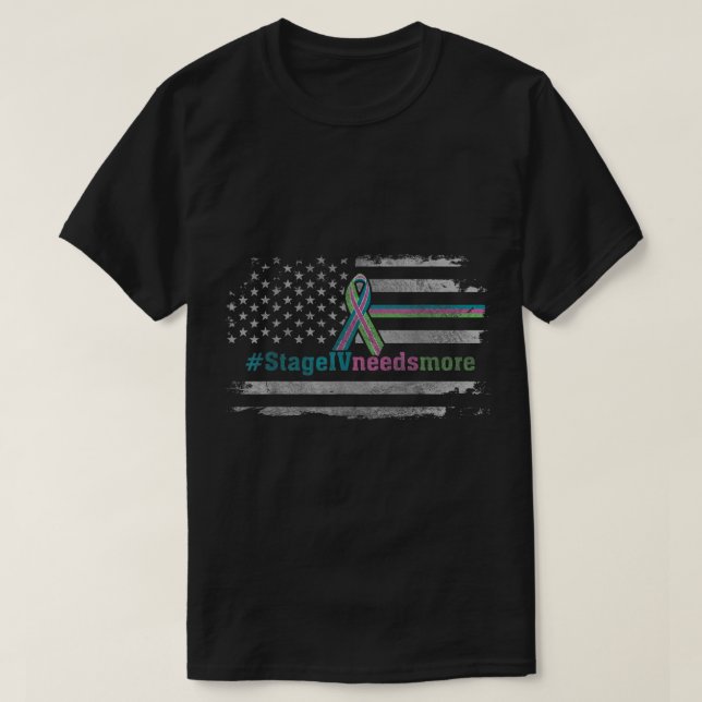 T-shirt USA Drapeau Metastatic Breast Cancer Chemise STATI (Design devant)