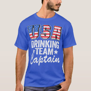T-shirt USA Drinking Team Captain American Flag 4th Of Jul