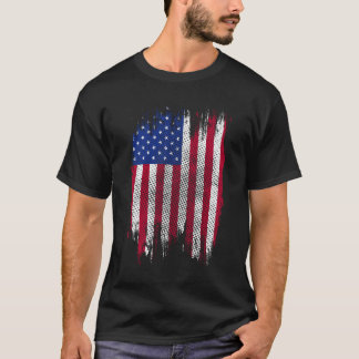T-shirt USA Flag Distressed Halftone Design
