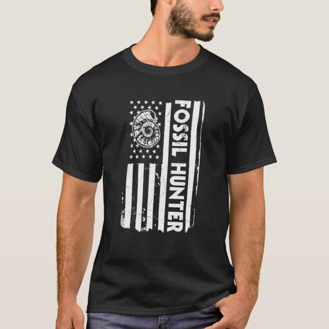 T-shirt USA Flag Fossil Hunter America Fossil Hunting (Devant)