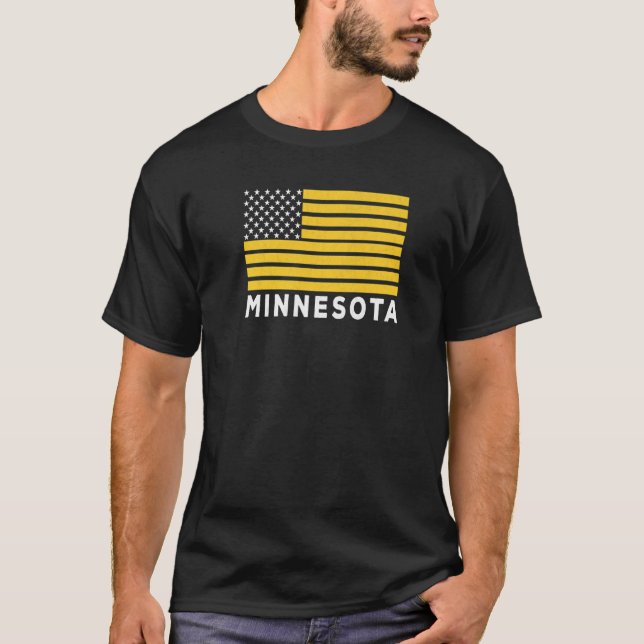 T-shirt USA Flag Minnesota Purple & Yellow Minnesota Ameri (Devant)