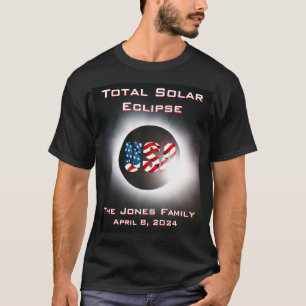 T-shirt USA FLAG Total éclipse solaire 8 avril 2024