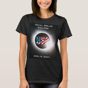 T-shirt USA FLAG Total éclipse solaire 8 avril 2024