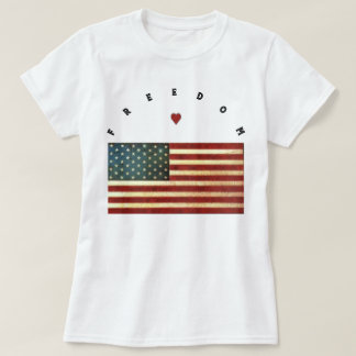 T-shirt USA Freedom Flag Classic Round Sticker