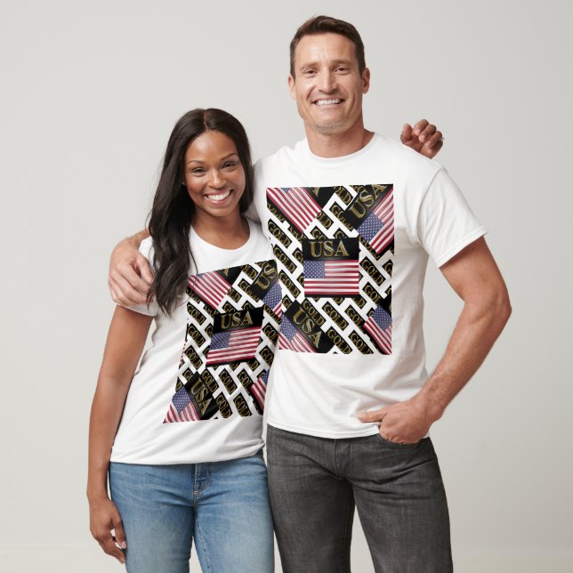 T-SHIRT USA GOLD HOCKEY (Unisexe)