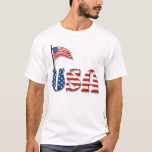 T-shirt USA Letters et American Flag
