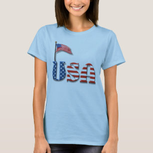 T-shirt USA Letters et American Flag