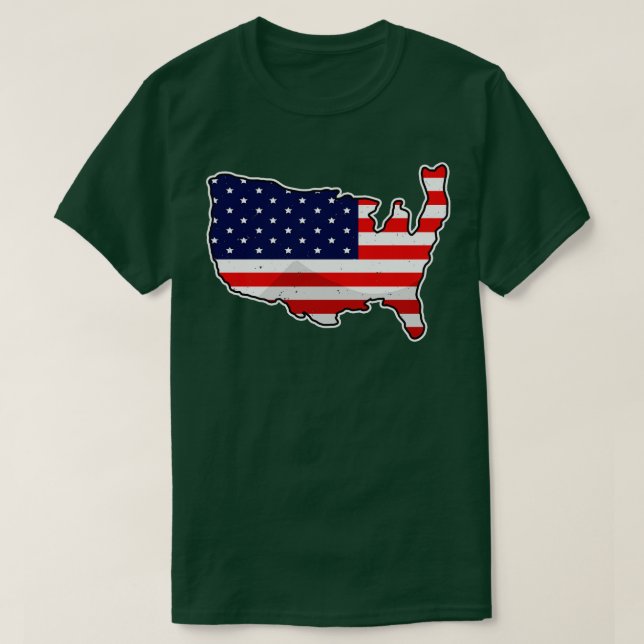 T-shirt USA Map États-Unis Drapeau Amour Patriotisme Améri (Design devant)