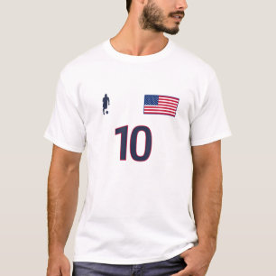 T-shirt USA Nr. 10 - Équipe de football - Style Jersey - 