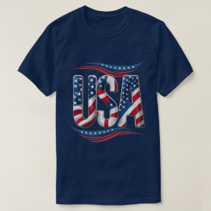 T-shirt USA Pride Bold Letter Art - Drapeau Inside Edition