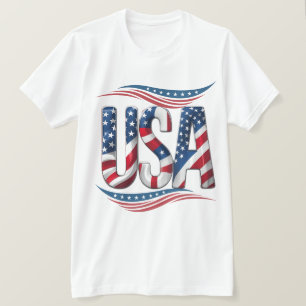 T-shirt USA Pride Bold Letter Art - Drapeau Inside Edition