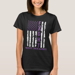 T-shirt USA Purple Drapeau Mois Novembre Cancer du Pancréa