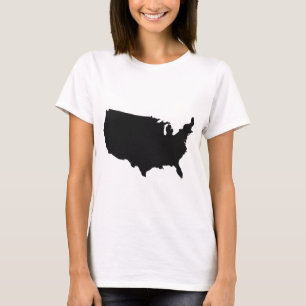 T-shirt USA silhouette noir gras