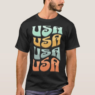 T-shirt USA Super Retro 60s les années 70 Style Patriotic 
