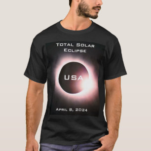 T-shirt USA Total éclipse solaire 8 avril 2024