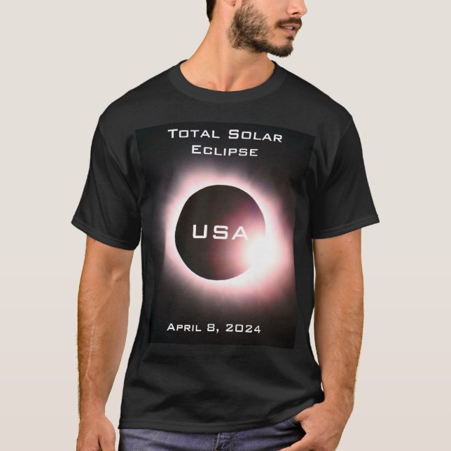 T-shirt USA Total éclipse solaire 8 avril 2024 (Devant)