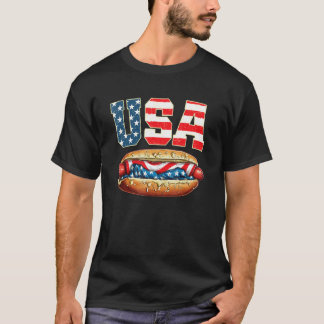 T-shirt USA US Fourth Of July Patriotic Hotdog 4th Of July