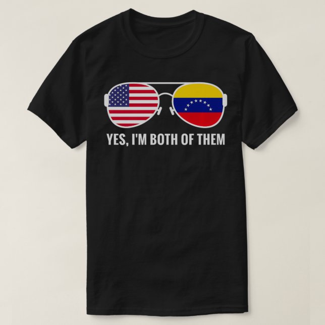 T-shirt USA Venezuela Drapeau lunettes de soleil Vénézuéli (Design devant)