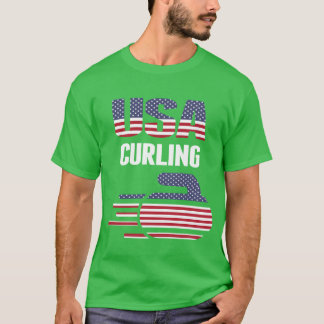 T-shirt Usaeam Curling Rock Jersey Winter Sports gift