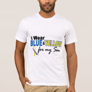 T-shirt Usage de syndrome de Down I bleu et jaune pour mon