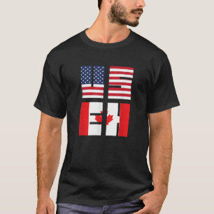 T-shirt USEH USA Drapeau Drapeau canadien Amitié Cadeau Pa