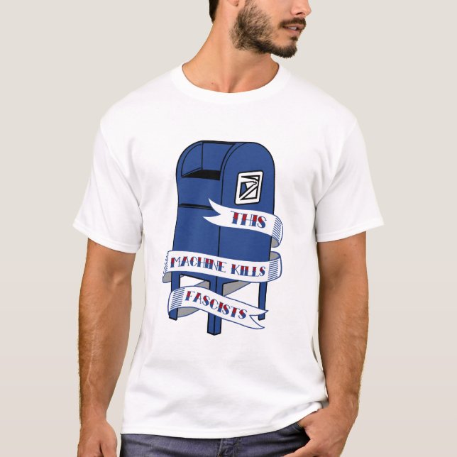 T-shirt USPS Cette machine tue les fascistes boîte postale (Devant)
