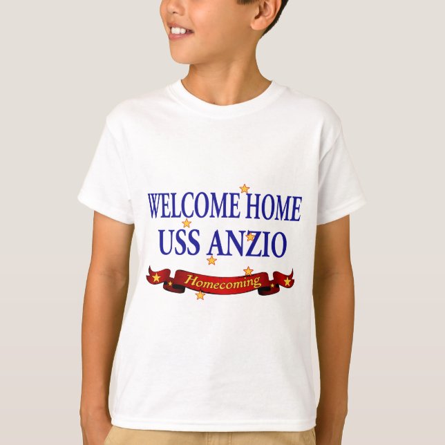 T-shirt USS à la maison bienvenu Anzio (Devant)