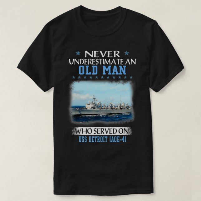 T-shirt USS Detroit AOE4 Jour des pères des vétérans  (Design devant)