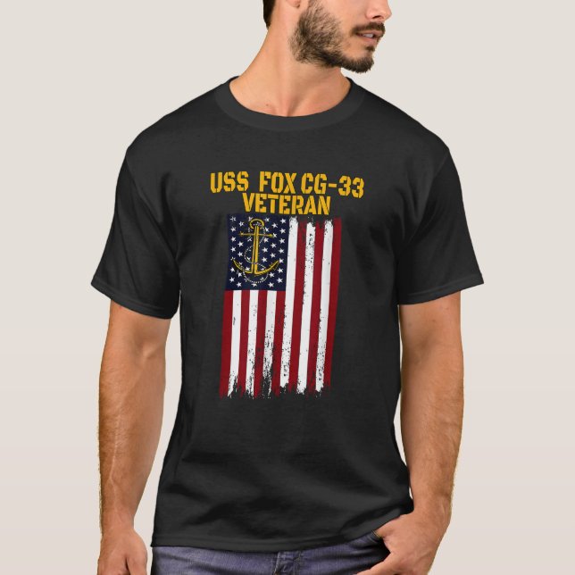 T-shirt USS Fox CG 33 Jour des anciens combattants de croi (Devant)