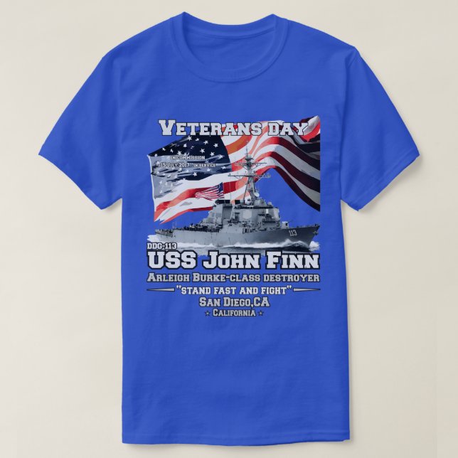 T-shirt USS John Finn Arleigh Burkeclass destroyer (Design devant)
