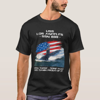 T-shirt USS Los Angeles SSN 688 American Flag Submarine Ve