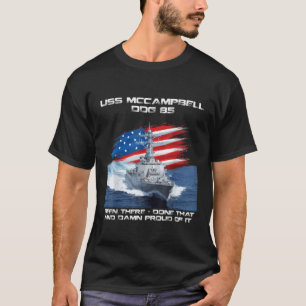 T-shirt USS Mccampbell DDG 85 Destroyer Ship USA Flag Vete