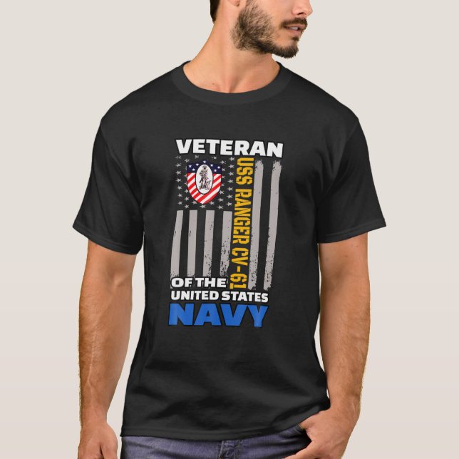 T-shirt USS Ranger CV-61 - Jour des anciens combattants de (Devant)