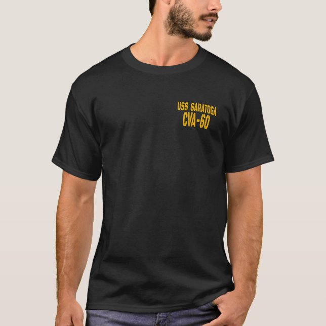 T-shirt USS Saratoga CVA 60 porte-avions avant vétéran (Devant)