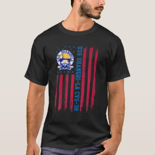 T-shirt USS Shangri La CVS-38 États-Unis Drapeau porte-av