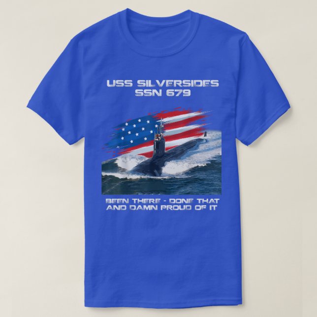 T-shirt USS Silversides SSN679 American Flag Sous-marin Ve (Design devant)