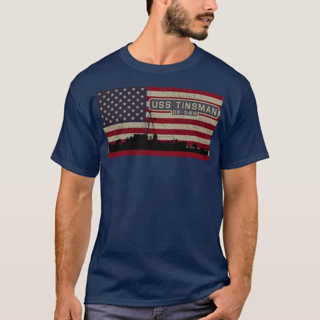 T-shirt USS Tinsman DE 589 2ÈME GUERRE MONDIALE Navire Dra (Devant)