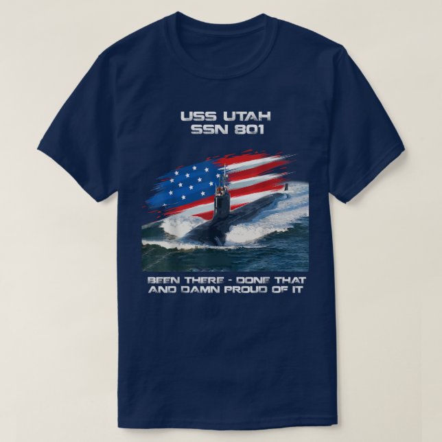 T-shirt USS Utah SSN801 Sous-marin américain Drapeau Vétér (Design devant)