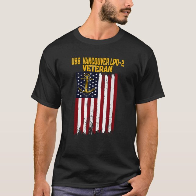 T-shirt USS Vancouver LPD 2 Amphibious Transport Docks Vet (Devant)