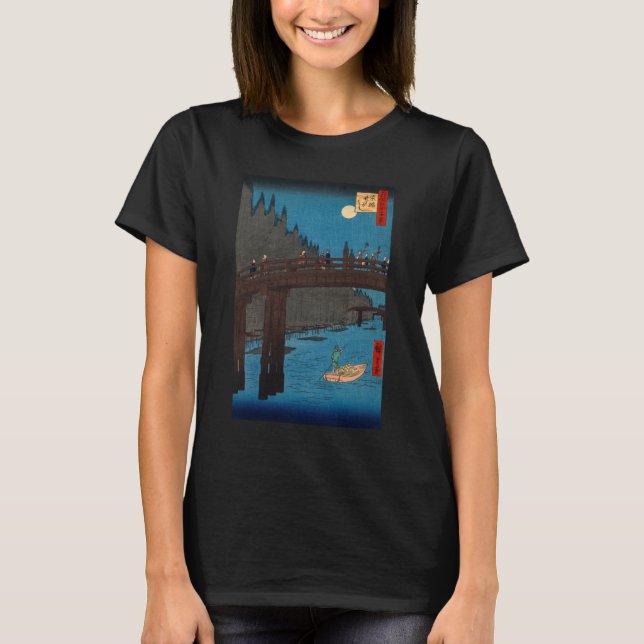 T-shirt Utagawa Hiroshige - Kyoto Bridge by Moonlight (Devant)